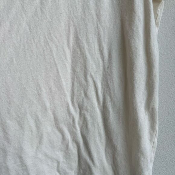 L’Agence Becca Vintage White Short Sleeve V Neck 100% Cotton t Shirt Size XXL - Picture 6 of 9